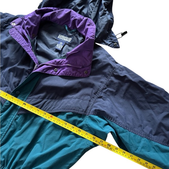 Vintage Lands End Nylon Full Zip Jacket Men Size Medium Regular Packable Hood - Picture 3 of 8
